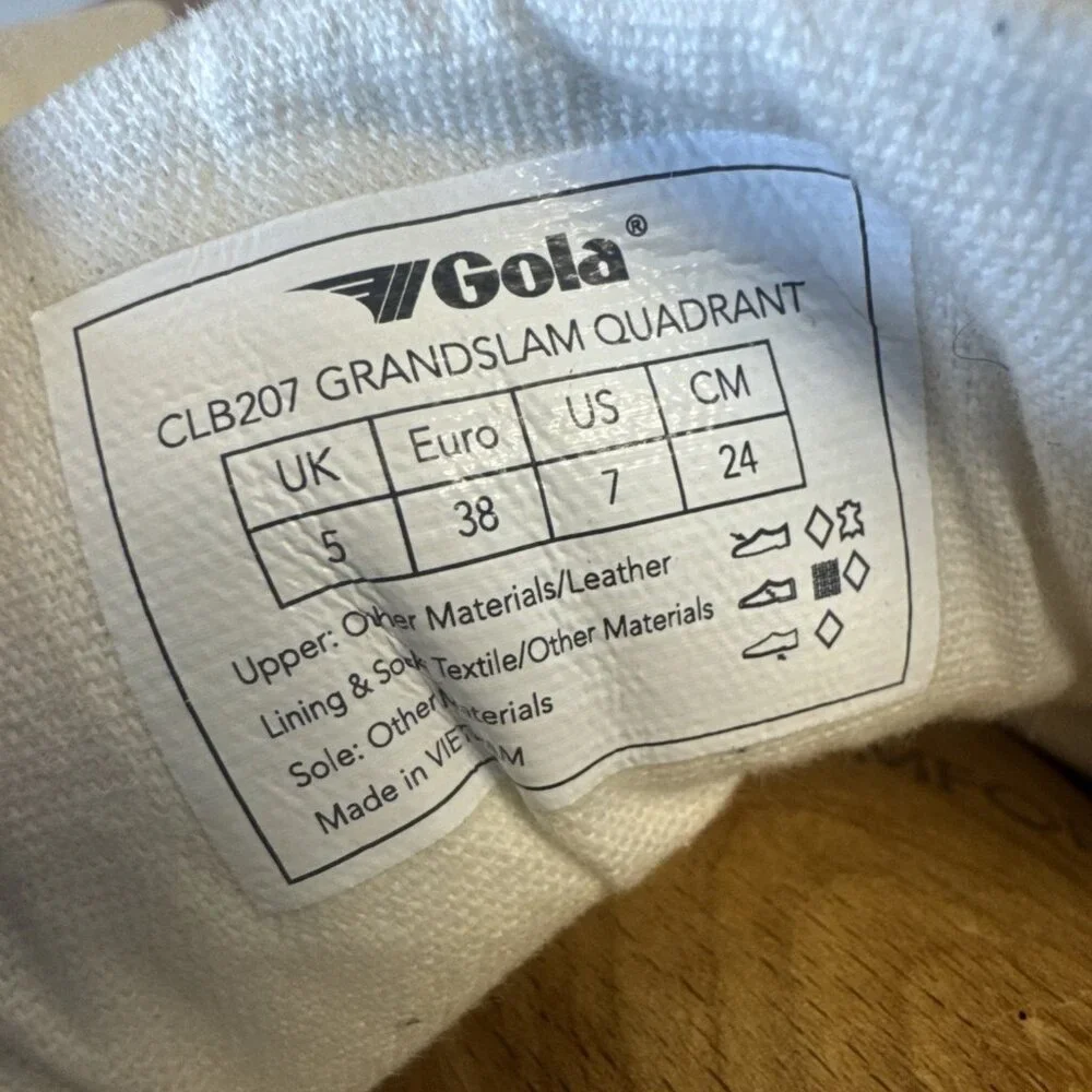 Gola Grandslam‎ Quadrant Laceup Sneakers Size 7 Pink Green Gold Athleisure